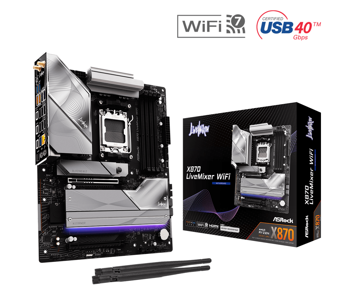 ASROCK X870 LIVEMIXER WIFI DDR5 MOTHERBOARD